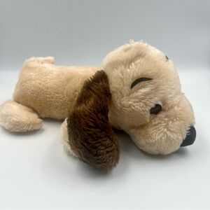 Dakin Drooper Puppy Dog Plush Yellow Cream Brown Ears 10" 1973 Vintage Korea